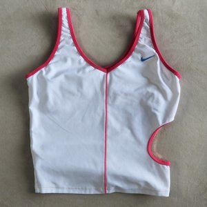 Pink and White Nike Tank Top
